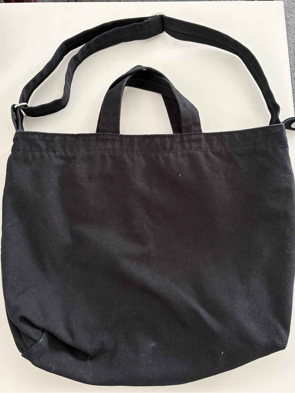 Baggu Horizontal Duck Zip Tote Black Canvas